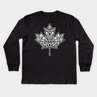 Maple Leaf Tribal Kids Long Sleeve T-Shirt